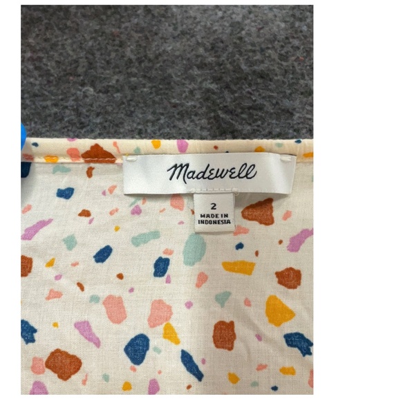 Colorful Madewell Top Tie Front Sleeveless Confetti 2 - Picture 4 of 4